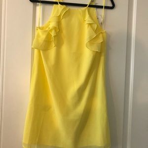 Yellow halter shift dress
